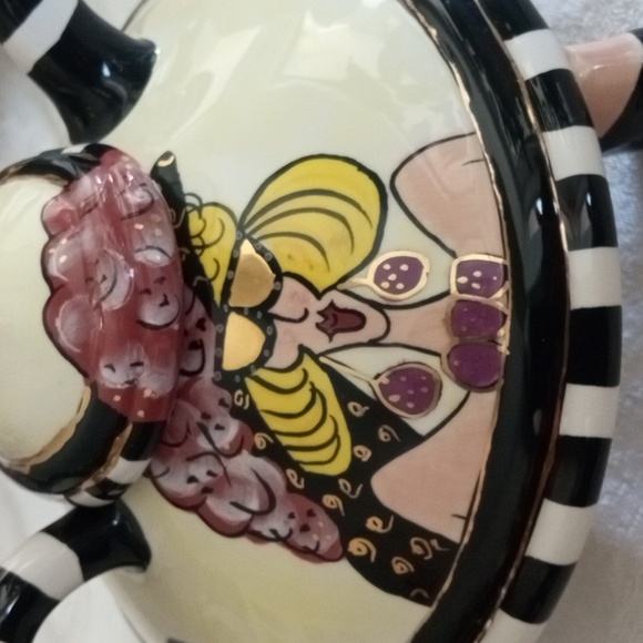 Set Whimsical Aunt Gertie Ceramic Sugar & Creamer SWAK Lynda Corneille New - Picture 13 of 15